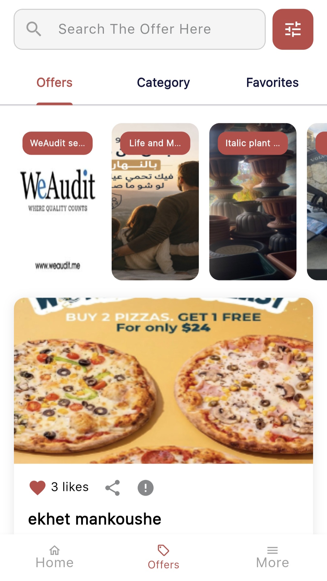 ServiFind service offer screen