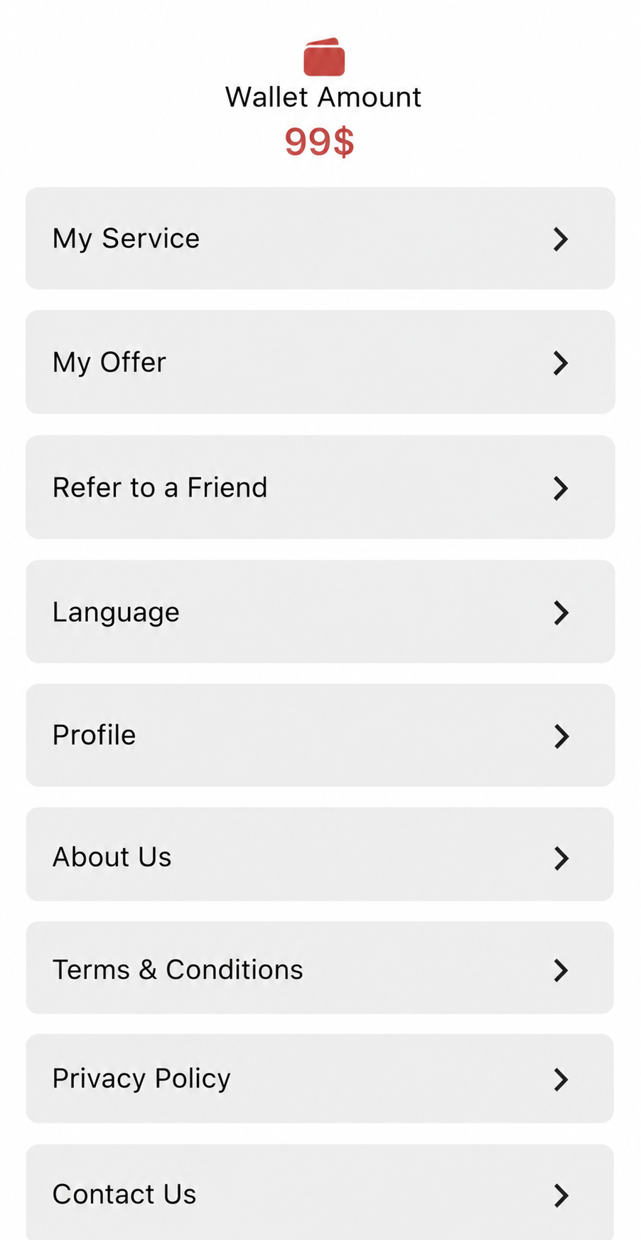 ServiFind user profile screen